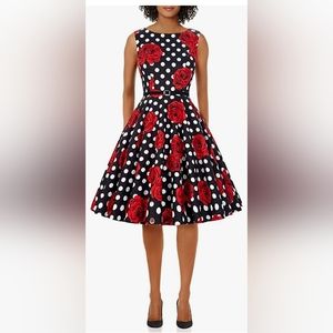 Grace Karin Red Roses and Polka Dot Dress